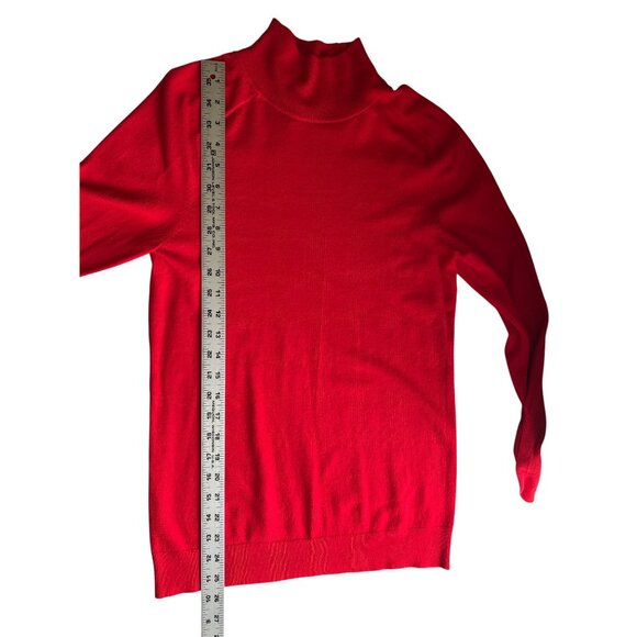 Apt. 9 Red Turtleneck Sweater Womens Medium Rayon & Nylon Blend Pullover - Picture 6 of 7